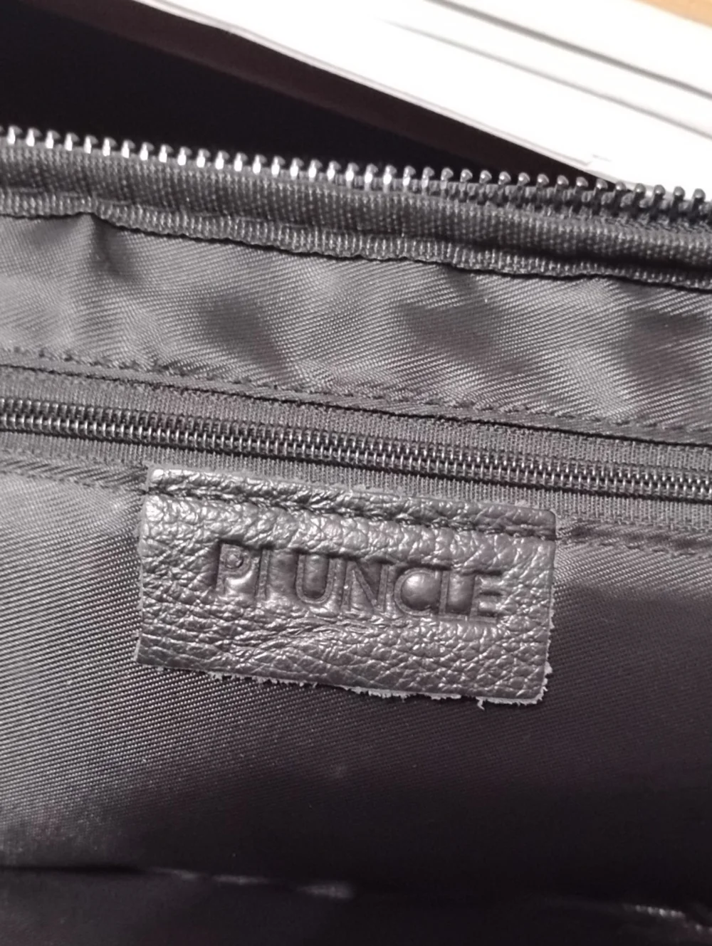 PI UNCLE‎ Black Urban Aesthetic Versatile Leather Wristlet Crossbody Bag